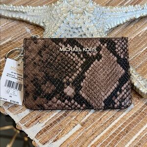 Michael Kors Brown and Black Snake Print Pouch